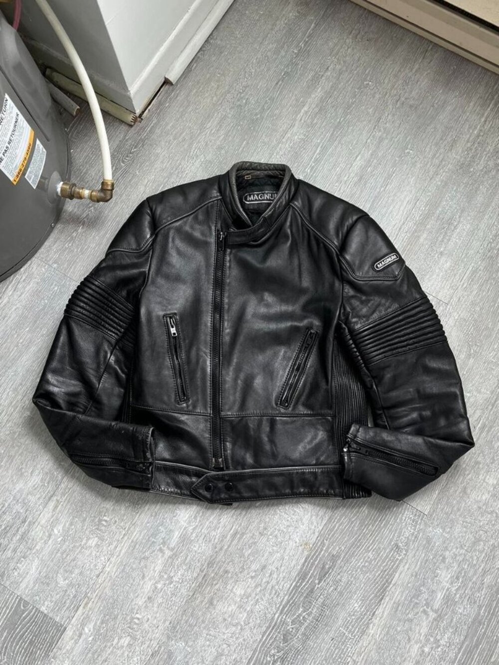 Black Vintage 90’s “Magnum” Full Zip-Up Genuine...